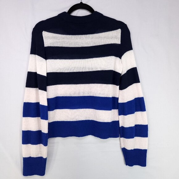 Rag & Bone Cashmere Sweater Size XXS Oversized White And Blue Stripe - Picture 3 of 10